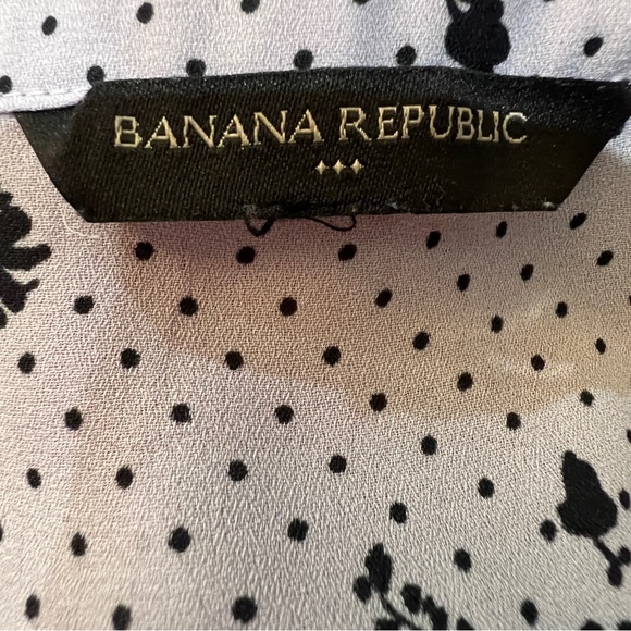 Banana Republic Factory Dainty Flowers & Polka Dots Pullover Perfect Work Blouse - Picture 8 of 10